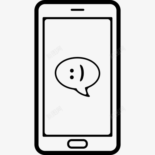 手机屏幕上带有微笑符号的语音泡泡聊天信息工具和用具电话集图标svg_新图网 https://ixintu.com 工具和用具 手机屏幕上带有微笑符号的语音泡泡聊天信息 电话集