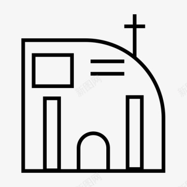 教堂圣所牧师图标图标