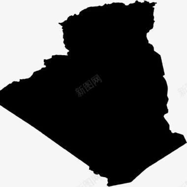 阿尔及利亚标记地图图标图标