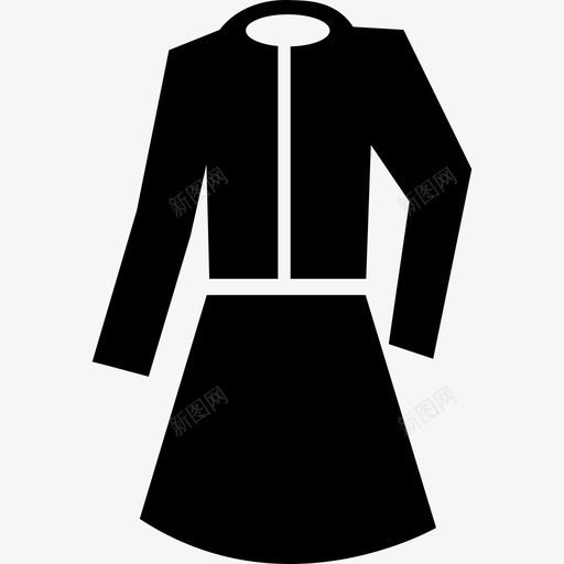 女装黑色外套套装时尚购物图标svg_新图网 https://ixintu.com 女装黑色外套套装 时尚 购物