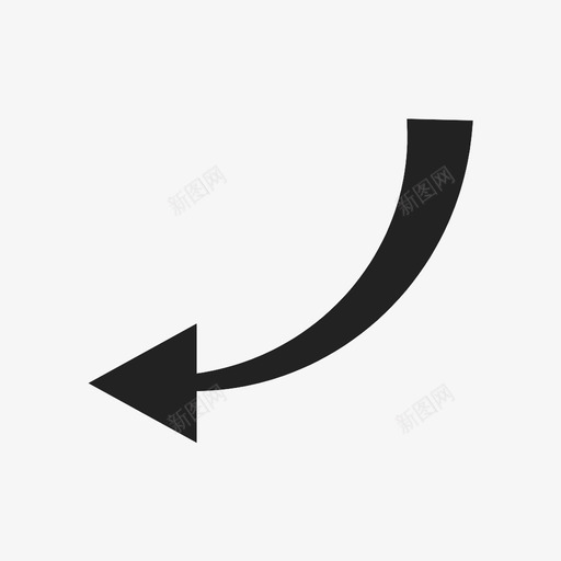 左箭头弯图标svg_新图网 https://ixintu.com 左 弯 方向 曲线 箭头 转向 转弯