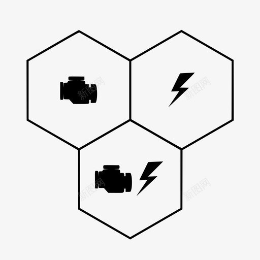 传动系技术技术模块化图标svg_新图网 https://ixintu.com 传动系技术 充电 发动机 技术 机械 模块化 汽车 混合动力 电力 组合