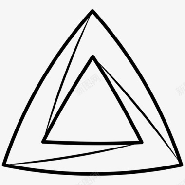 埃舍尔三角形形状彭罗斯三角图标图标
