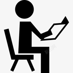 坐在椅子上的人老师坐在椅子上看书人学术1图标高清图片
