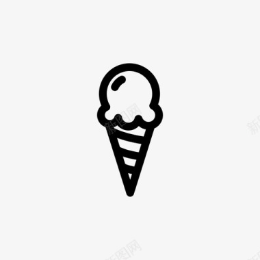冰淇淋筒夏日信号图标图标