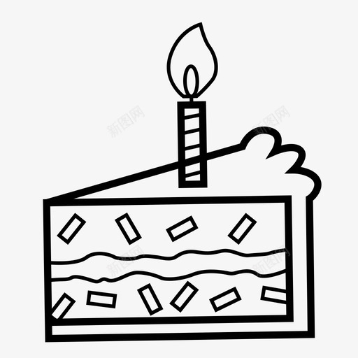 生日蛋糕烘焙食品蜡烛图标svg_新图网 https://ixintu.com 切片 庆祝 洒 烘焙食品 甜食 生日蛋糕 糖霜 蜡烛