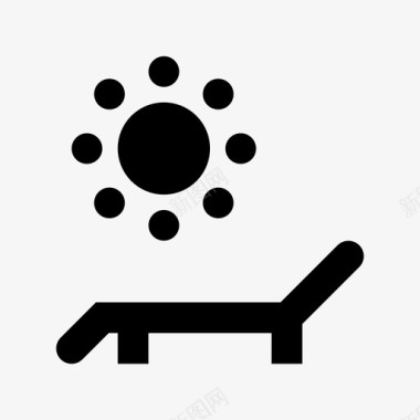 躺椅太阳镜日光浴图标图标