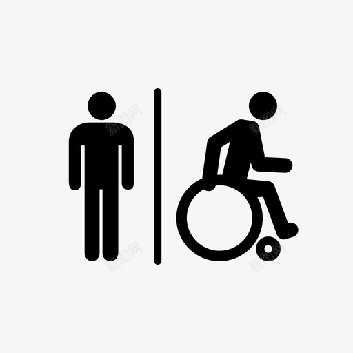 卫生间无线悸动图标svg_新图网 https://ixintu.com 出入 卫生间 厕所通道 悸动 振荡 无线 残疾人 殴打 爆发 男性 轮椅
