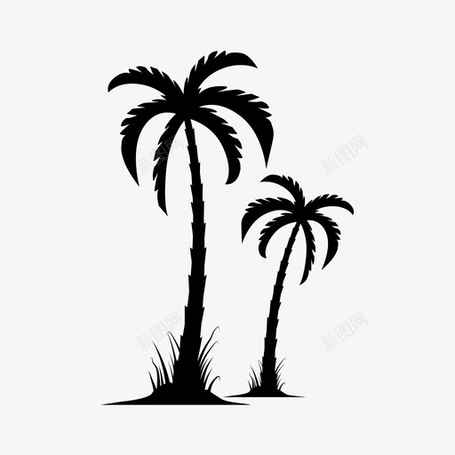 棕榈椰子树叶图标svg_新图网 https://ixintu.com 伊玛斯 岛 树 树叶 棕榈 椰子