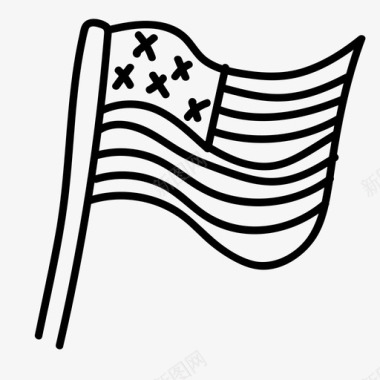 美国国旗星星标志图标图标