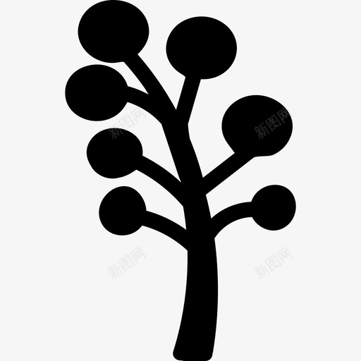 树干上有七个叶球自然树的图标svg_新图网 https://ixintu.com 树干上有七个叶球 树的图标 自然