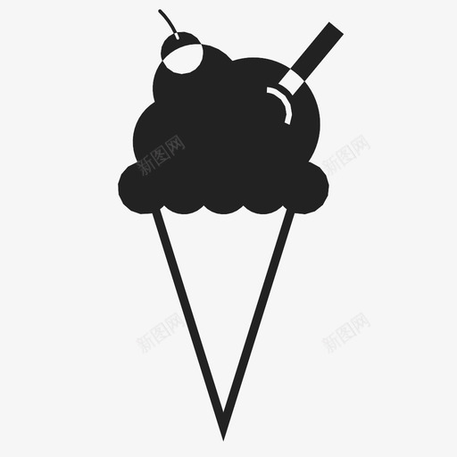 冰淇淋筒夏季洒图标svg_新图网 https://ixintu.com 冰淇淋筒 冷 冷冻 勺 夏季 樱桃 款待 洒 甜点 食物