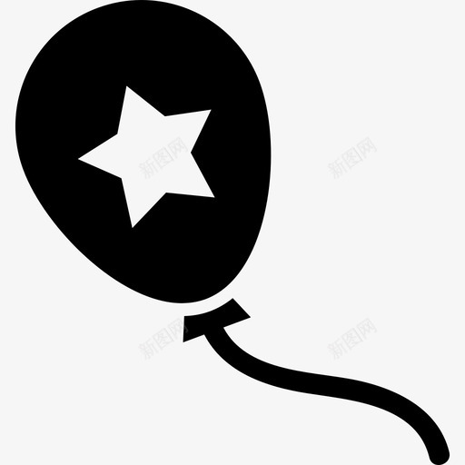 带星星的气球形状游戏图标svg_新图网 https://ixintu.com 带星星的气球 形状 游戏