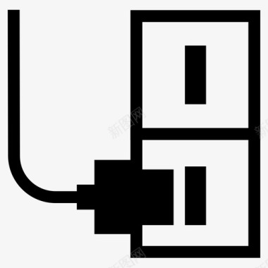 usb充电电源端口图标图标
