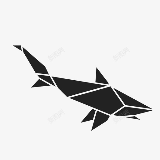 鲨鱼恐惧鱼图标svg_新图网 https://ixintu.com 基石 恐惧 折纸 捕食者 海 海洋 纸 鱼 鲨鱼