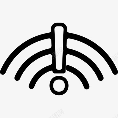 Wifi连接警告符号接口电话组图标图标