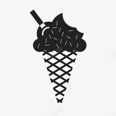 冰淇淋筒夏季减法图标图标