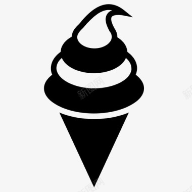冰淇淋筒糖果冰图标图标