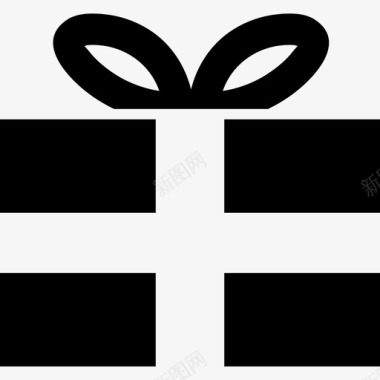 礼品盒形状指向的图标图标