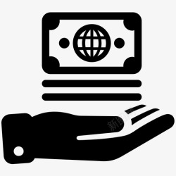 手中的钱虚拟货币持有货币储蓄图标高清图片