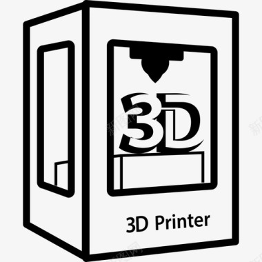 3d打印机符号接口3d打印机组图标图标