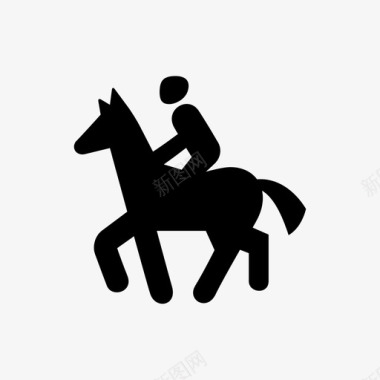骑马标志简历图标图标