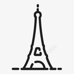 埃菲尔塔埃菲尔塔灯白底黑底图标高清图片