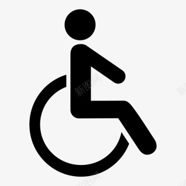 残疾人轮椅高图标图标
