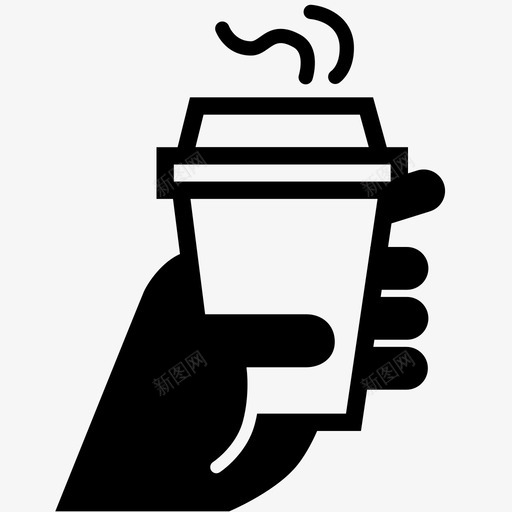 咖啡杯外卖早晨图标svg_新图网 https://ixintu.com 冲泡 咖啡杯 外卖 小口盖 早晨 液体 热的 饮料