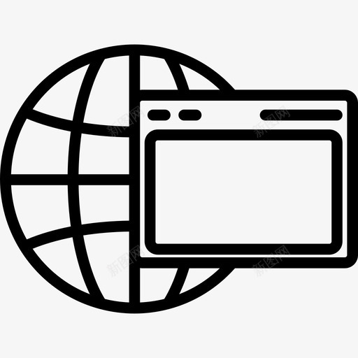 世界网格和一个圆内的浏览器窗口界面seopack图标svg_新图网 https://ixintu.com seopack 世界网格和一个圆内的浏览器窗口 界面