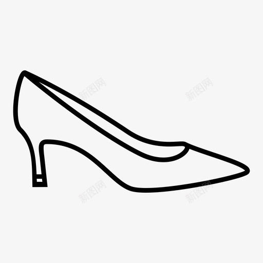 高跟鞋款式细高跟图标svg_新图网 https://ixintu.com 不舒适 圆滑 女鞋 时尚 款式 细高跟 鞋 鞋轮廓 高跟鞋