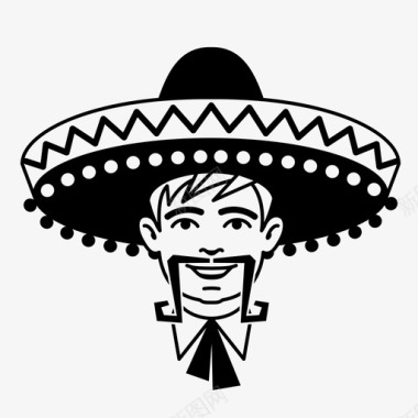 墨西哥人不胡子图标图标
