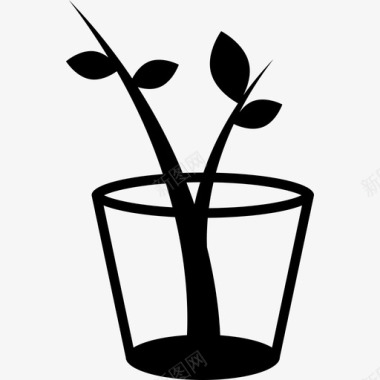 玻璃与植物自然基本图标图标