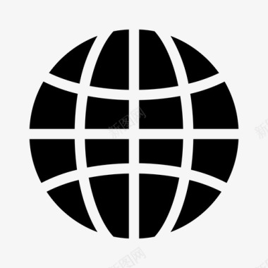 地球仪简单的黑色图标图标