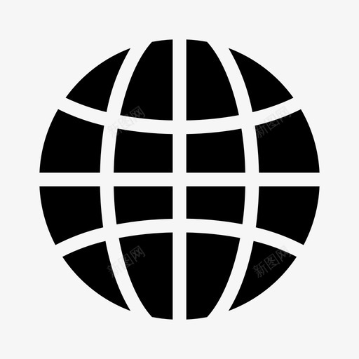 地球仪简单的黑色图标svg_新图网 https://ixintu.com 地球仪 简单的黑色图标