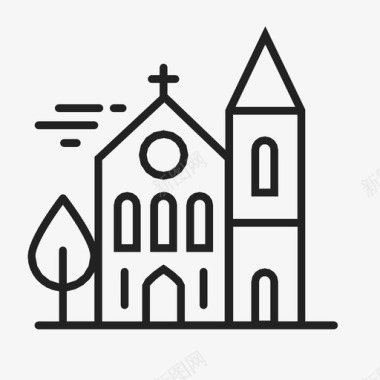 教堂符号宗教图标图标