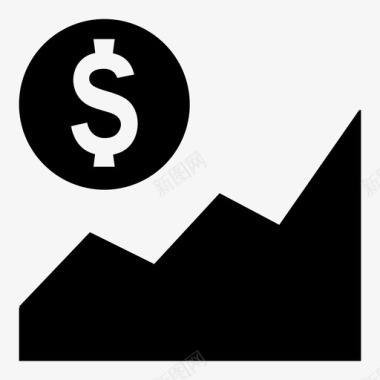 市场上涨分析美元图标图标