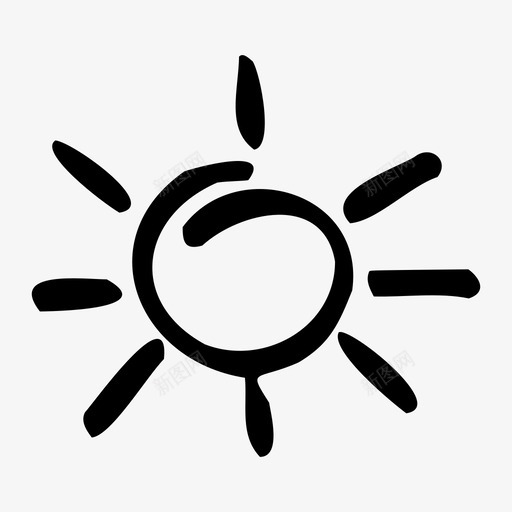 太阳素描闪耀图标svg_新图网 https://ixintu.com 亮度 光 光线 天空 太阳 手绘 旋转 热 素描 行星 闪耀 黑太阳