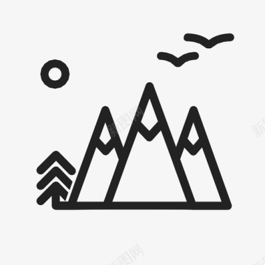 山旅行树图标图标