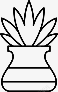 盆栽植物装饰花图标图标