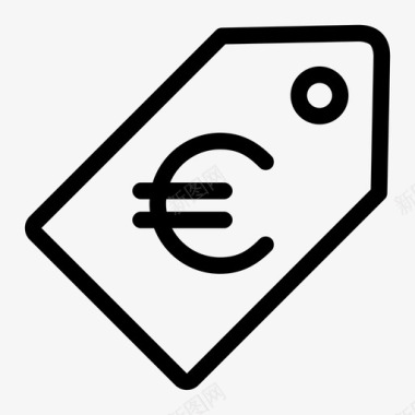 欧元价格标签购物销售图标图标