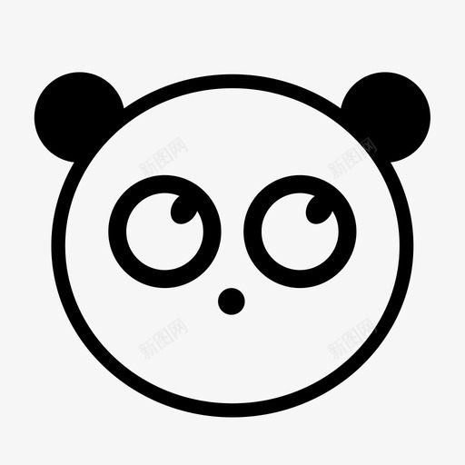 熊猫动物熊图标svg_新图网 https://ixintu.com 动物 幼仔 熊 熊猫 脸 表情 阳 阴 黑白