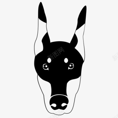 杜宾犬犬种图标图标