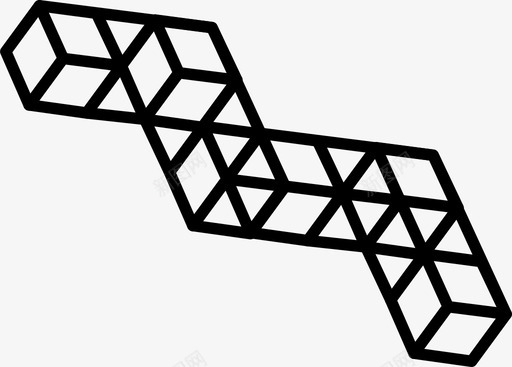 不可能形状视错觉概念图标svg_新图网 https://ixintu.com 不可能形状 几何 抽象 方块 概念 立方体 视错觉 视错觉图标 设计 锯齿形