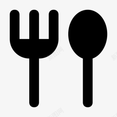 叉子和勺子餐具银器图标图标