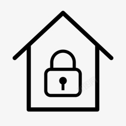 被封锁的房子房子锁安全钥匙图标高清图片