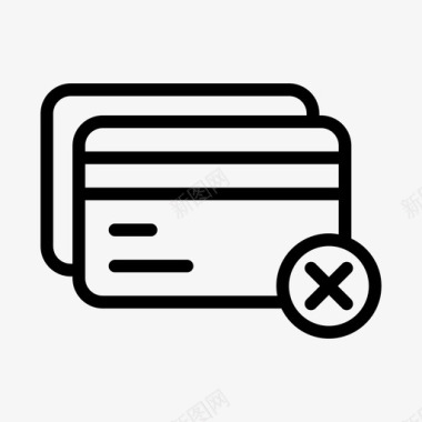 拒绝信用卡禁止不信任图标图标