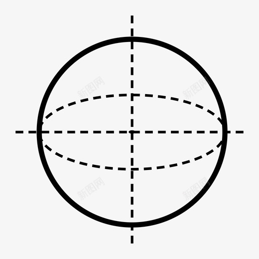 球体对称侧面图标svg_新图网 https://ixintu.com 3d 侧面 反弹 圆形 对称 形状 技术图纸 球体 相同 绘图