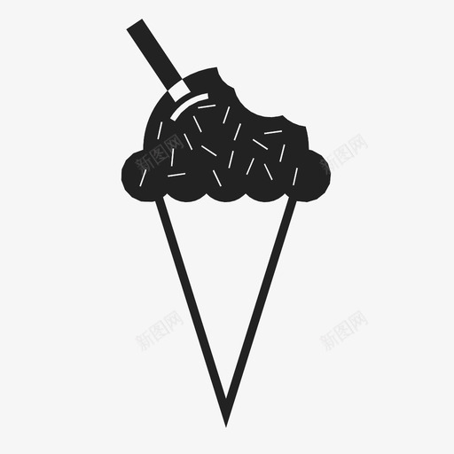 冰激凌蛋卷夏季加图标svg_新图网 https://ixintu.com 冰激凌蛋卷 冷 前进 加 另一个 夏季 添加 甜点 联合 食物