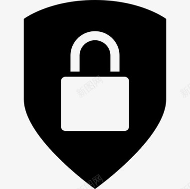 屏蔽中锁定挂锁的安全接口符号基本图标图标
